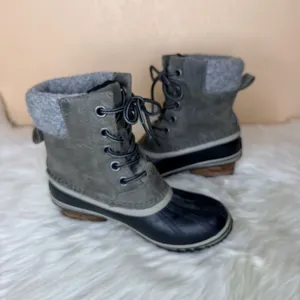 Sorel Slimpack II Lace Waterproof Winter Boots in Quarry Grey and Black Size 6 thumbnail 12