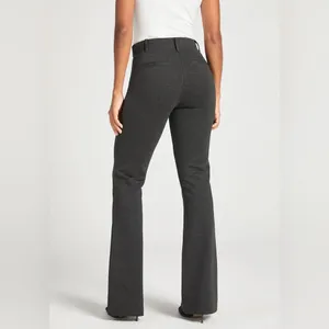 Betabrand Classic Dress Pant Bootcut Pull On Yoga Pant in Charcoal Grey Medium thumbnail 2