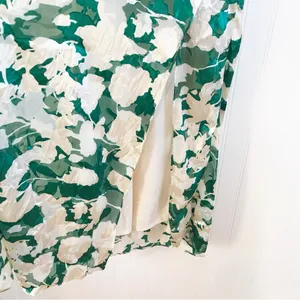 ASTR‎ the Label Velvet Burnout Midi Dress XS Green Floral Open Back Thigh Slit thumbnail 10