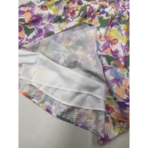 And The Why Floral Smocked Back Mini Dress Romper Skort Purple Orange 1XL NWT thumbnail 4
