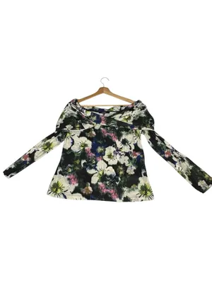 RACHEL Rachel Roy Floral Off Shoulder Top XL Twist Neck Long Sleeve thumbnail 5