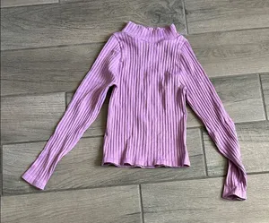 Dynamic Elegant Lavender Ribbed Long Sleeve Top thumbnail 1