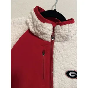 Antigua Women’s M Georgia Bulldogs Sherpa Half Zip Pullover Jacket White/Red thumbnail 5