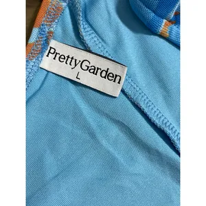 Pretty Garden One‑Shoulder Bodycon Dress Size L Light Blue Orange Accents thumbnail 3
