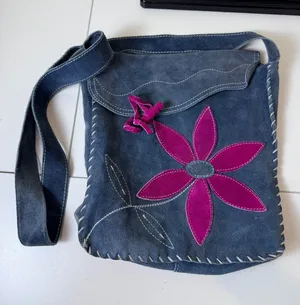 Y2K Vintage Suede Crossbody Bag Women Floral Patchwork Boho‎ Indie Cottagecore thumbnail 1