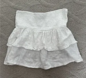 White Ruffle Edikted Tube Top thumbnail 1