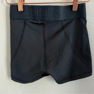 Adidas Alpha Skin Black Tights Shorts Spellout Waist Band XS thumbnail 4