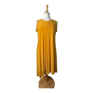 Antthony High Low Sleeveless Dress Womens Medium Mustard Yellow NWT Tank Style‎ thumbnail 2