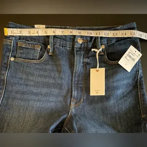 NWT Good American Good Waist Step Hem Skinny Jeans Dark Blue Denim Size 10 thumbnail 7