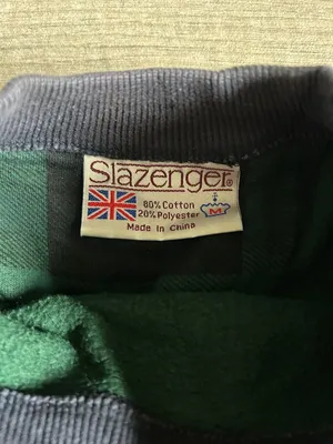 Slazenger navy and Green Plaid Crewneck Sweater thumbnail 2