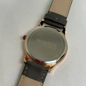 Monroe classic watch 36mm rose gold tone leather band like new running thumbnail 5