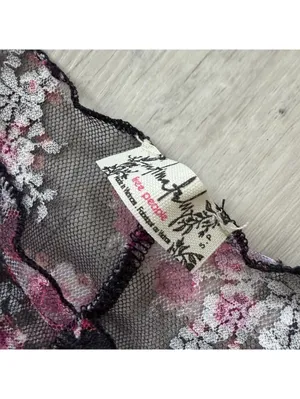 Free People Lady Lux Lace Feminine Layering Top Black & Pink Floral size small thumbnail 10