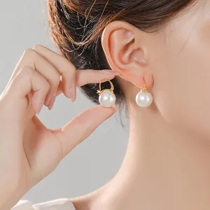 White Pearl Dangle Drop Earrings for Women thumbnail 3