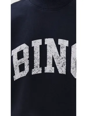 Anine Bing Bradie Sweatshirt in Navy Blue Large Womens Pullover thumbnail 3