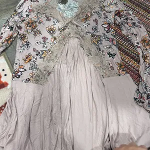 Gypsies & Moondust Pink Retro Floral‎ Lace Peek A Boo Flowy Mini Dress L thumbnail 12