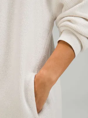 Lululemon Merino Wool-Blend Ribbed Long Wrap Sweater White Opal thumbnail 3