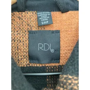 RDI Fall Western Buffalo Plaid Brown Black Oversized Shirt Jacket Shacket Small thumbnail 7