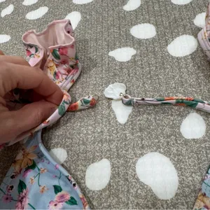 Blackbough Swim bikini top venice floral Tessa Ruffled Triangle pastel tie thumbnail 9