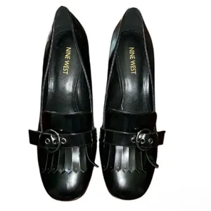 NINE WEST Women's Black Umbriah Leather Dress Pump(Size 9M) thumbnail 2