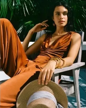 MAEVE‎ NWT Cowneck Enchantment Jumpsuit in Copper Rust Orange Size XS thumbnail 1