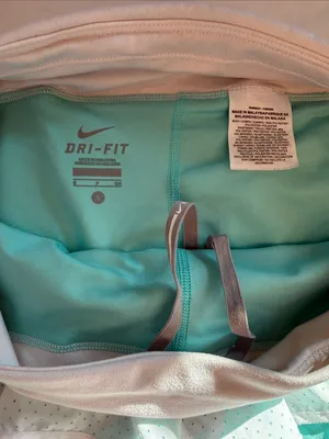 Nike Women's White Layered Running Shorts Teal shorts Liner Dri Fit zip pocket S thumbnail 7