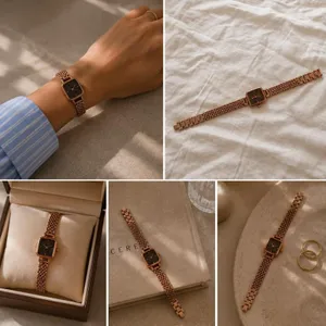 Rose gold watch with black accents thumbnail 2