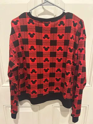 Disney Red & Black Checker Mickey Mouse Sweatshirt thumbnail 2