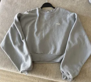 Alo Cropped Accolade Crewneck lunar grey thumbnail 1