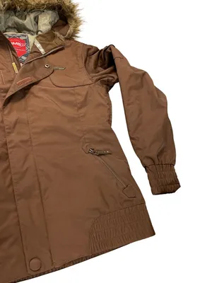 Sims Snowboarding wms brown fur hoodie winter athletic coat sz M SKU 10-744 thumbnail 5