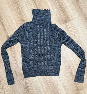 Aeropostale Womens‎ Gray Space Dye Turtleneck Ribbed Knit Sweater Size Large thumbnail 1
