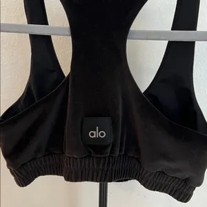 Alo Black Velvet Sports Bra thumbnail 6