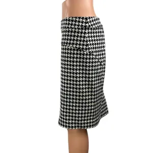 Michael Kors Women's Black Houndstooth High Waist Pencil Mini Skirt Size 6 thumbnail 2
