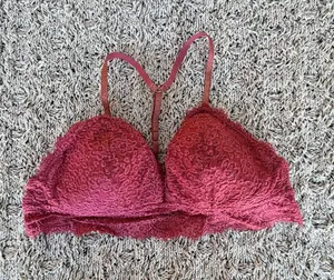 Aerie | Dark Blush Pink Eyelash Lace Bralette | L thumbnail 1