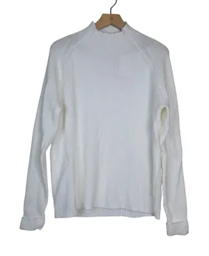 Amazon Womens L Winter White Mock Neck Sweater NEW thumbnail 1