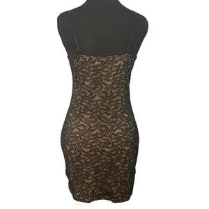 SheIn Black Lace Corset Bodycon Mini Dress Underwire Bustier Sz M (6) Valentines‎ Sexy thumbnail 2