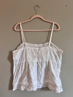 Loft White Lace Tank Top thumbnail 2
