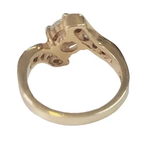 14K Hard Gold Electroplated CZ Ring Sz 7‎ thumbnail 6