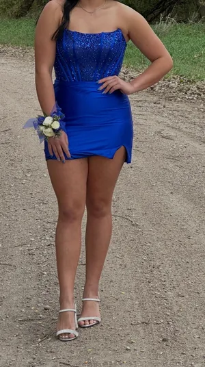 Blue homecoming dress thumbnail 1