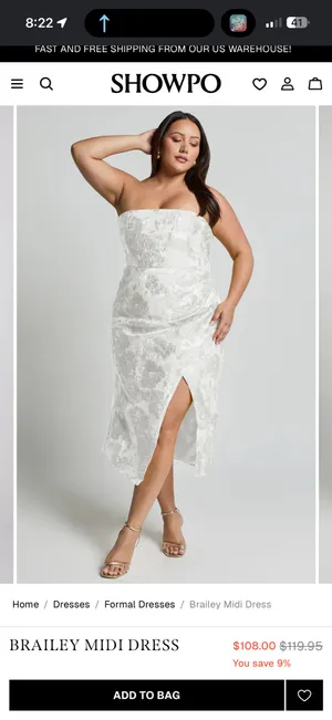 Showpo Midi white jacquard Dress thumbnail 2