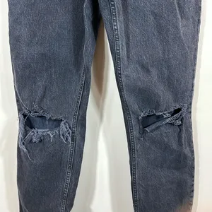 Abercrombie Distress 90s Straight Ultra High Rise Women Black Jeans Size 24 /00L thumbnail 3