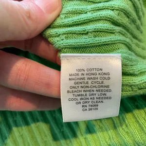 Ashworth Green Sweater Cotton Cable Knit Thin Classic Preppy size Large thumbnail 5
