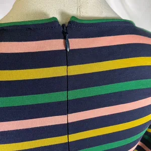 J. Crew Striped Knit‎ Midi Dress Long Sleeve Pink Green Yellow Navy Size 2 New thumbnail 11