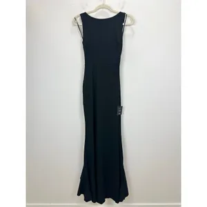 Lulus Exquisite Refinement Black Backless Bow Ruffled Maxi Dress Formal XS NWT thumbnail 7