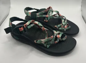Chacos Z/Cloud 2 Womens Sandals Green Peach Geometric Strappy Hiking Shoes Size 7 thumbnail 1