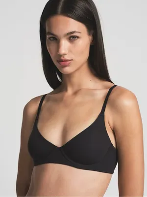 Skims Unlined Demi Bra in Onyx thumbnail 1