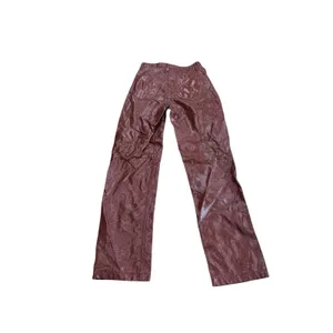 Abercrombie 90s Straight Vegan Leather Pants Womens 4 Red Brown Ultra High Rise thumbnail 6