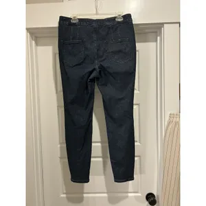 Anthropologie Pilcro High Rise Denim Legging Dark wash Metallic Shimmer Size 32 thumbnail 5