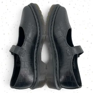 Dr. Martens Elphie Black Croc Mary Janes Pointed Almond Toe Leather Flats Size 5 thumbnail 3
