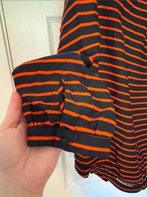 J. Crew Women’s Navy & Orange Striped Scoop Neck Blouse thumbnail 5