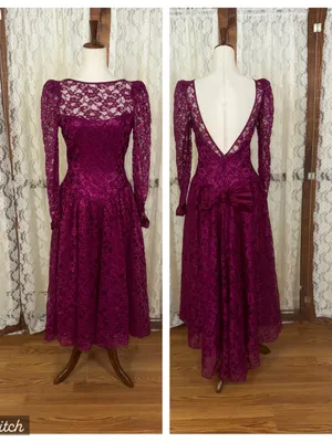 Gorgeous Vintage 1980s Dance Allure Lace Formal Dress thumbnail 2